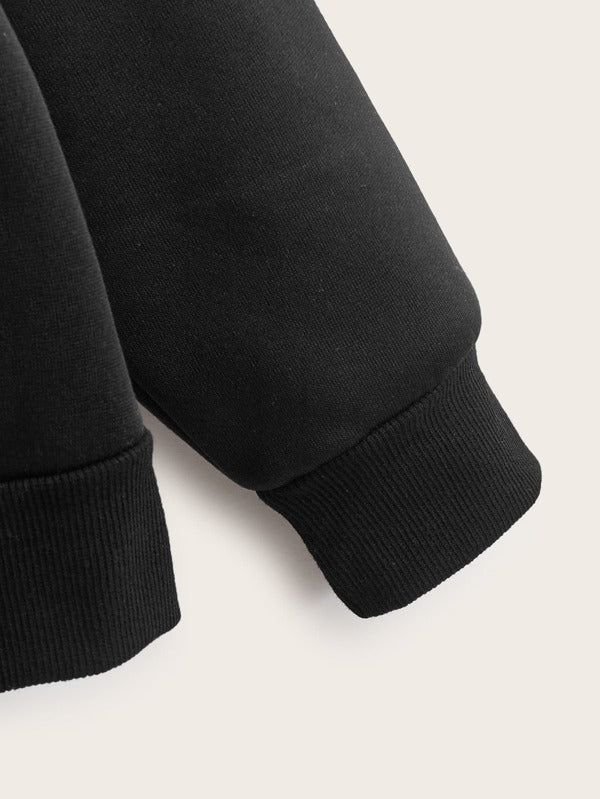 Moletom Com Capuz Com Zíper Bolsos Laterais E Cordão