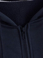 Moletom Com Capuz Com Zíper Bolso Canguru Cordão Ribana