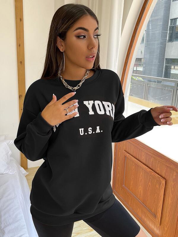 Moletom Gola Careca Lettering New York Com Ribana