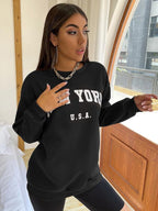 Moletom Gola Careca Lettering New York Com Ribana