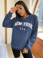 Moletom Gola Careca Lettering New York Com Ribana