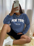 Moletom Gola Careca Lettering New York Com Ribana