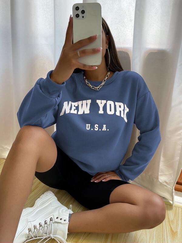Moletom Gola Careca Lettering New York Com Ribana