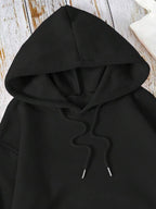 Moletom Com Capuz Bolso Canguru Cordão Liso Com Ribana
