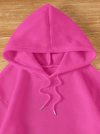 Moletom Com Capuz Bolso Canguru Cordão Liso Com Ribana