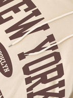 Moletom Com Capuz Lettering New York Bolso Canguru Ribana