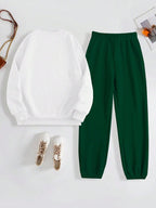 Conjunto Moletom Lettering Brooklyn Calça Estampada Ribana