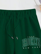 Conjunto Moletom Lettering Brooklyn Calça Estampada Ribana
