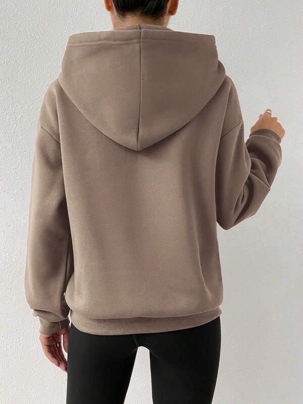 Moletom Com Capuz Lettering Vertical Bolso Canguru Ribana