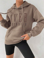Moletom Com Capuz Lettering Vertical Bolso Canguru Ribana