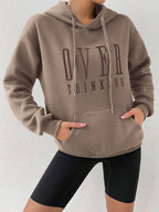 Moletom Com Capuz Lettering Vertical Bolso Canguru Ribana