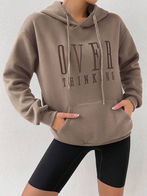 Moletom Com Capuz Lettering Vertical Bolso Canguru Ribana