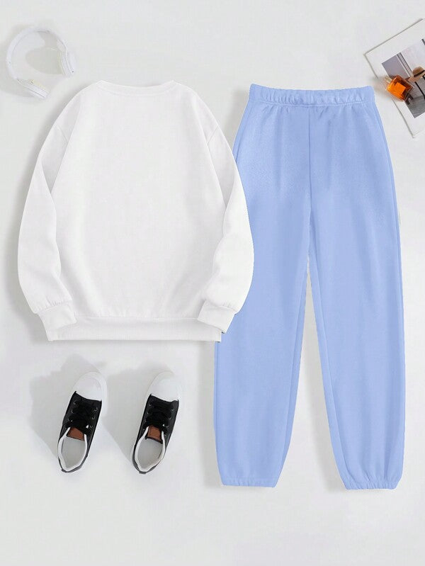 Conjunto Moletom Lettering Brooklyn Calça Estampada Ribana