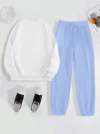 Conjunto Moletom Lettering Brooklyn Calça Estampada Ribana