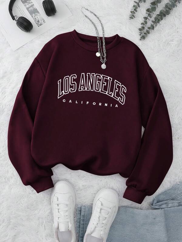 Moletom Gola Careca Lettering Los Angeles Com Ribana