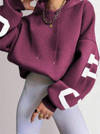 Moletom Com Capuz Estampa College Nas Mangas E Costas
