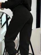 Conjunto Moletom Com Capuz Bordado Coração Calça Ribana