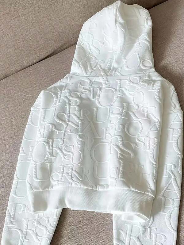 Conjunto Moletom Com Capuz Texturizado Com Zíper E Cordão