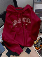 Moletom Com Capuz Com Zíper Lettering NYC E Ribana
