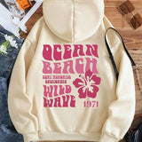 Moletom Com Capuz Estampa Floral Lettering e Ribana