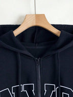 Moletom Com Capuz Com Zíper Lettering NYC E Ribana