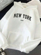 Moletom Com Capuz Bolso Canguru Lettering New York e Ribana