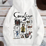 Moletom Com Capuz Estampa Ilustrada Lettering e Ribana
