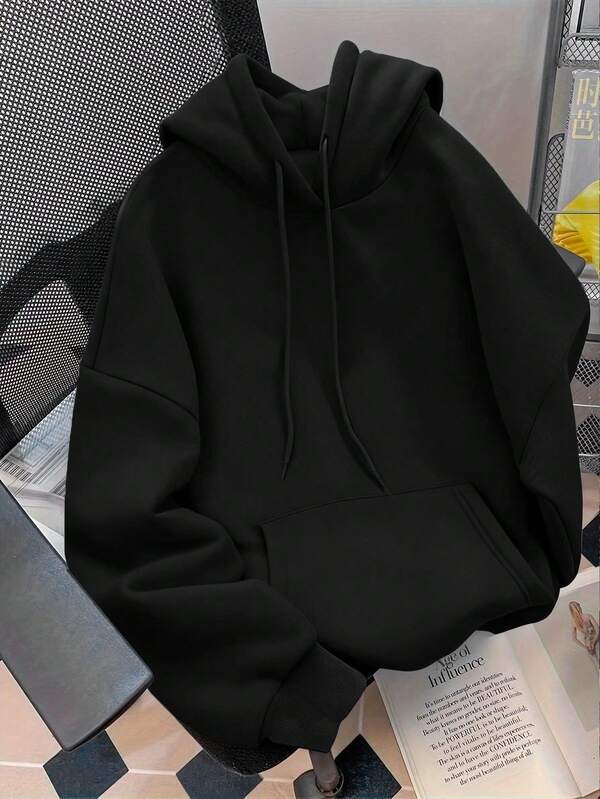Moletom Com Capuz Bolso Canguru Oversized Com Cordão