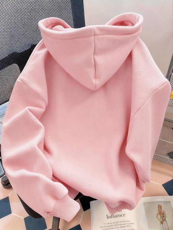 Moletom Com Capuz Bolso Canguru Oversized Com Cordão