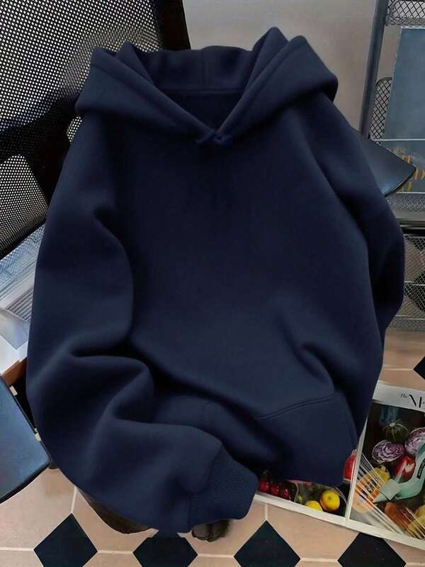 Moletom Com Capuz Bolso Canguru Oversized Com Cordão