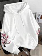 Moletom Com Capuz Estampa Floral Oriental Nas Costas