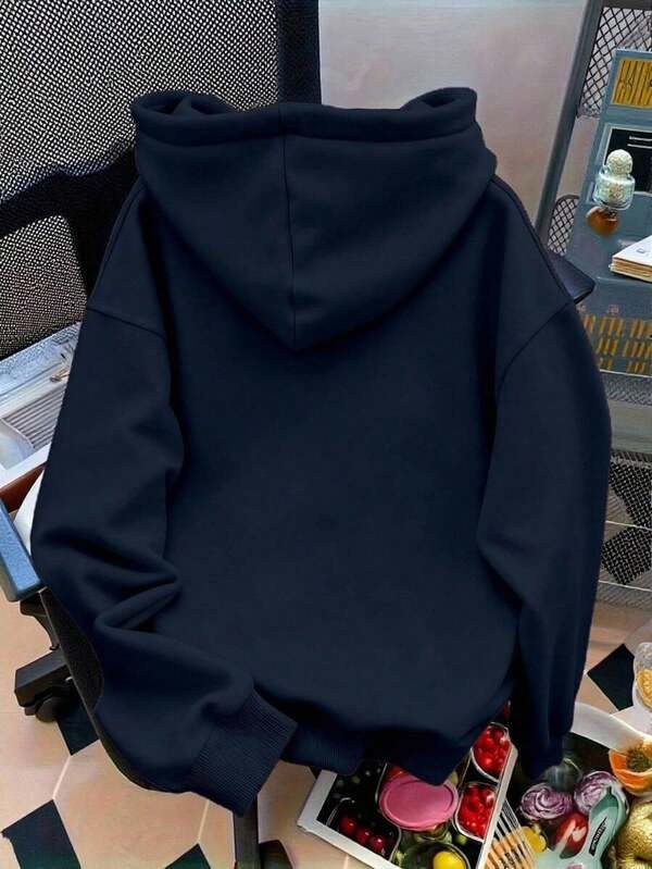 Moletom Com Capuz Bolso Canguru Bordado Laço Com Ribana