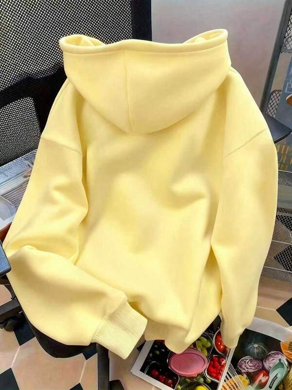 Moletom Com Capuz Bolso Canguru Oversized Com Cordão