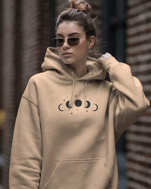 Moletom Com Capuz Bolso Canguru Lettering E Estampa
