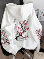 Moletom Com Capuz Estampa Floral Oriental Nas Costas