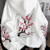 Moletom Com Capuz Estampa Floral Oriental Nas Costas