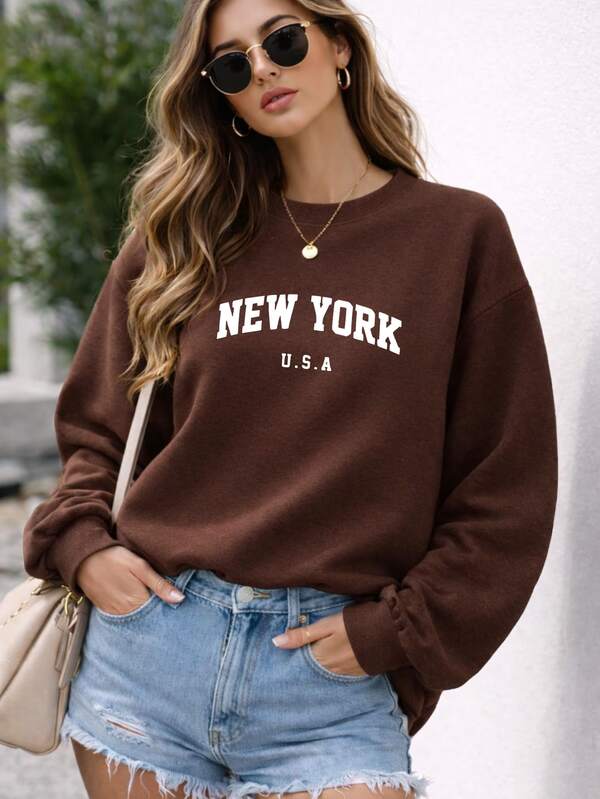 Moletom Gola Careca Lettering New York USA e Ribana