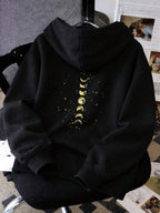 Moletom Com Capuz Estampa Lunar Costas Bolso Canguru