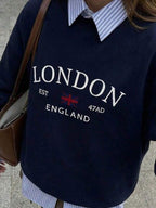 Moletom Gola Careca Lettering Londres Com Ribana
