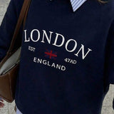 Moletom Gola Careca Lettering Londres Com Ribana