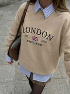 Moletom Gola Careca Lettering Londres Com Ribana