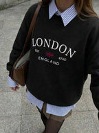 Moletom Gola Careca Lettering Londres Com Ribana