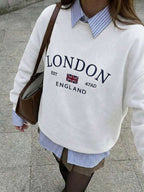 Moletom Gola Careca Lettering Londres Com Ribana