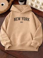 Moletom Com Capuz Bolso Canguru Lettering New York e Ribana