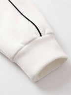 Conjunto Moletom Com Zíper Recortes Contrastantes Bordado