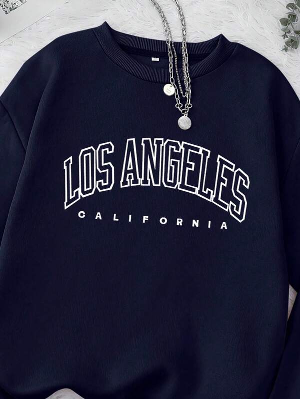 Moletom Gola Careca Lettering Los Angeles Com Ribana