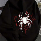 Moletom Com Capuz Estampa Aranha Nas Costas Com Ribana
