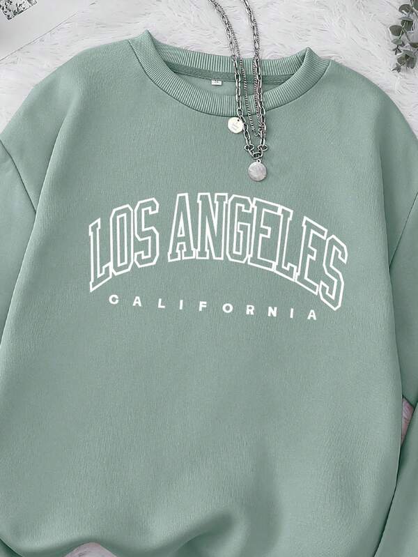 Moletom Gola Careca Lettering Los Angeles Com Ribana