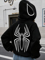 Moletom Com Capuz Estampa de Aranha Lettering e Ribana