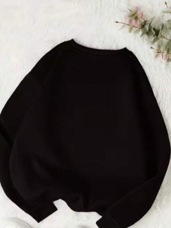 Moletom Gola Careca Estampa de Urso com Lettering Frontal